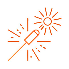 Firework, line icon, colored, celebration symbol