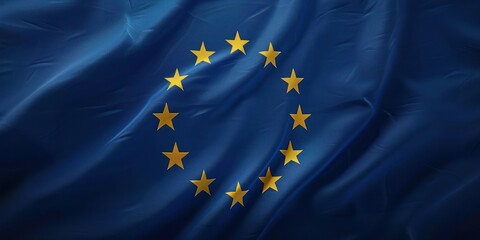 EU Flag and Stars: The European Union flag with all 12 stars in a circular formation