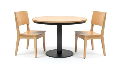 Fototapeta premium Round table and chairs isolated on a white background