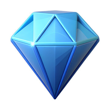 3d blue icon of dimond cristal