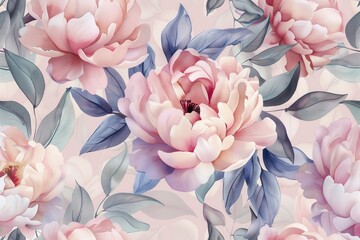 Obraz premium A watercolor painting of a bouquet of flowers with a pink background