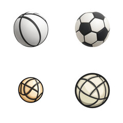 Minimalist Monochrome Volleyball Icon in Flat Design