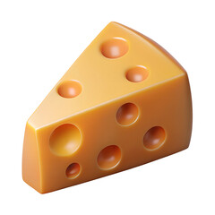 Fototapeta premium 3D piece of cheese on transparent background