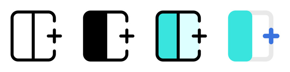 Editable add column to the right vector icon. Part of a big icon set family. Perfect for web and app interfaces, presentations, infographics, etc
