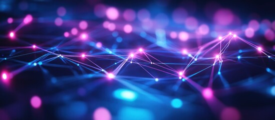 Fototapeta premium Abstract Network Connection with Glowing Lines and Points