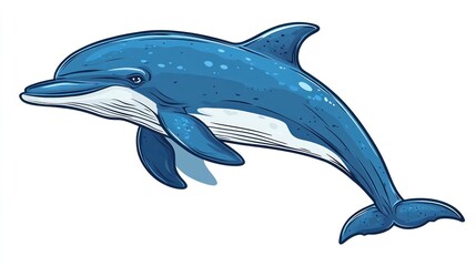 Obraz premium A dolphin glides gracefully through clear waters, showcasing its elegance