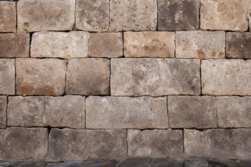 Fototapeta premium Processed collage of ancient yellow block wall texture. Background for banner, backdrop or texture