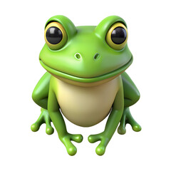 Fototapeta premium Frog in 3d style, transparent background