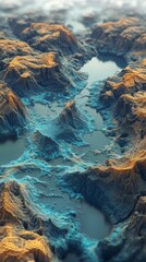 Mesmerizing Vertical Phone Wallpaper of Coastlines and Rivers Converging into a Giant Fractal