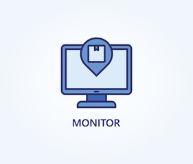  Monitor vector, icon or logo sign symbol illustration 