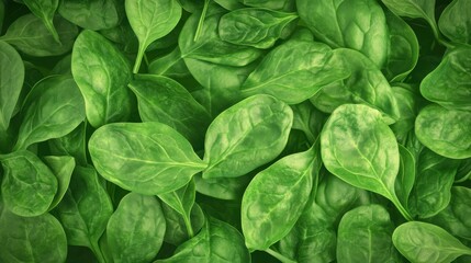 Fresh Green Spinach Leaves Texture Background