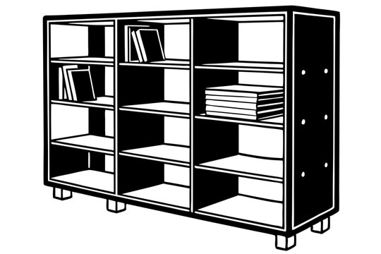 recommend clip art: Bookshelf Icon Outline Vector