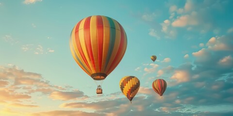 Fototapeta premium Hot Air Balloons Soaring Through the Sky