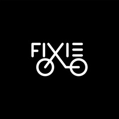 abstract fixie bike logo icon