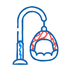 hanging chair design furniture doodle icon sketch vector. hanging chair design furniture sign. isolated symbol illustration