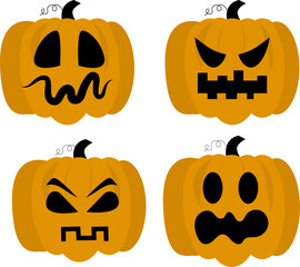 Set of halloween pumpkins