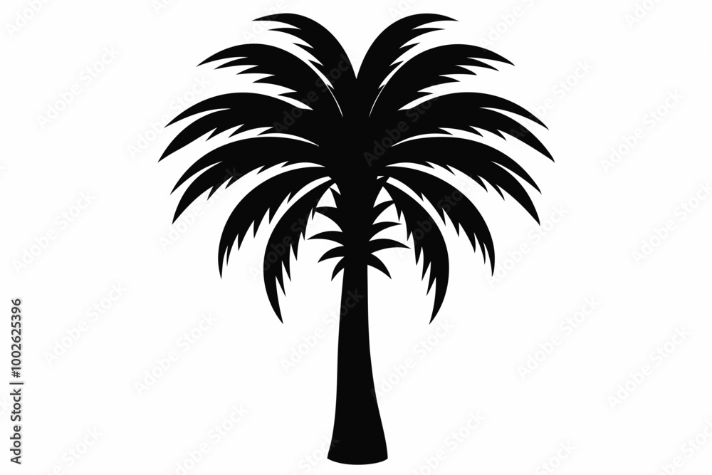 Canvas Prints Tropical palm tree vector silhouettes