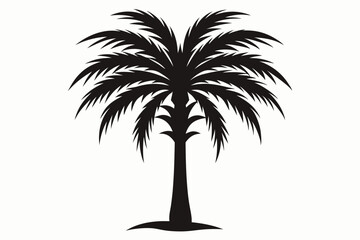 Tropical palm tree vector silhouettes