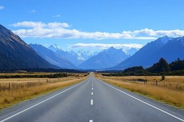 Fototapeta premium Endless Road Through Majestic Mountains