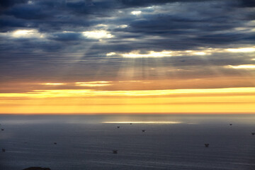 majestic sunset at Cablo Blanco, from el Alto. Piura Peru