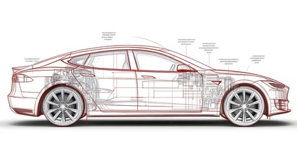 Sleek and Futuristic Electric Car Design with Efficient Technology