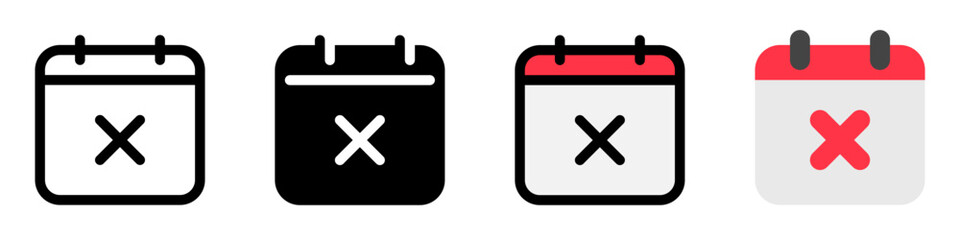 Editable vector delete calendar event icon. Part of a big icon set family. Perfect for web and app interfaces, presentations, infographics, etc
