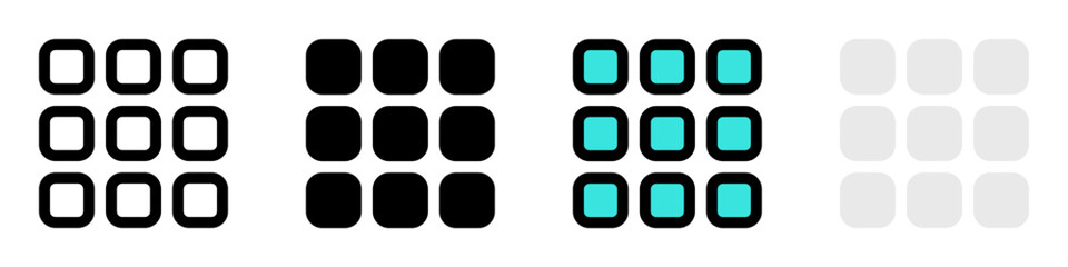 Editable vector grid menu icon. Part of a big icon set family. Perfect for web and app interfaces, presentations, infographics, etc