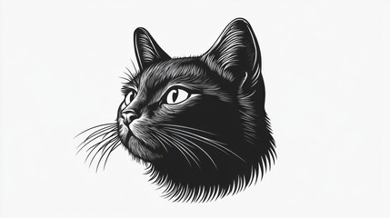 Obraz premium black and white cat portrait