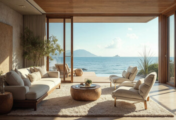 terrace with a view of the sea