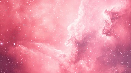 Fototapeta premium Ethereal Pink Nebula in Cosmic Space Scene