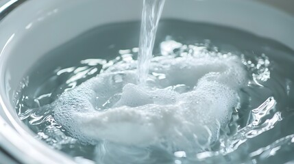 Splashing Clear Water Flowing in Circular Motion