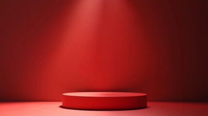 Obraz premium Dramatic Podium with Award Cup Under Spotlight