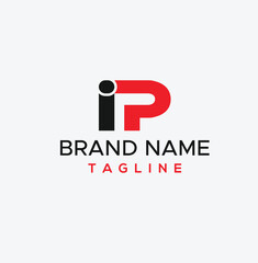 Letter IP logo design vector template