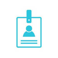Card, Id employee identification card icon. Isolated on white 