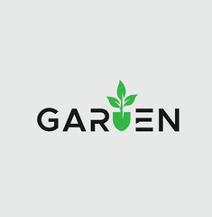 Garden Text logo template farm logo illustration

