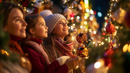 Celebrating with family at the vibrant New York Christmas market.