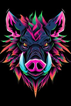 recommend clip art: Wild Boar Neon Art