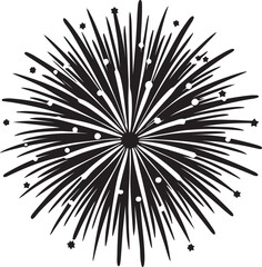 Vector image depicting a display of colorful fireworks lighting up the night sky, emphasizing celebration and joy