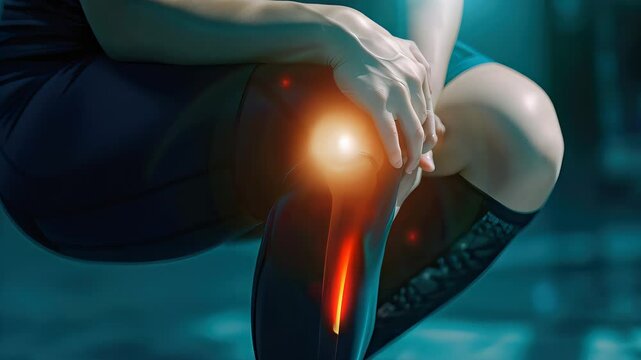 ACL Tear Trauma: The Knee Instability and Swelling - Picture a person holding their knee, with highlighted instability and swelling, illustrating the knee instability and swelling of an ACL tear