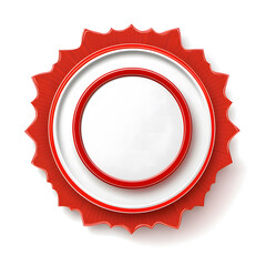 Blank Red Ribbon Badge with Bow for Awards or Celebrations