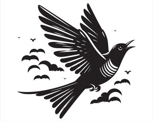 Obraz premium Graceful Flight: Blackbird Silhouettes