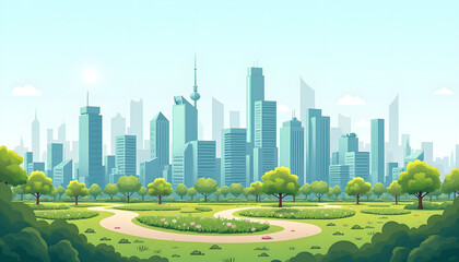 Obraz premium City with sustainable development