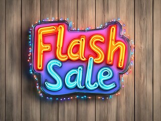 Neon Flash Sale sign in a vintage, perfect for promotions and quick sales.