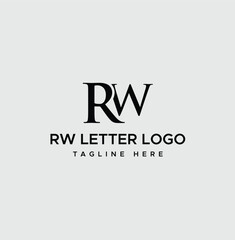 Letters RW Monogram Logo, suitable for any business with WR or RW initials
