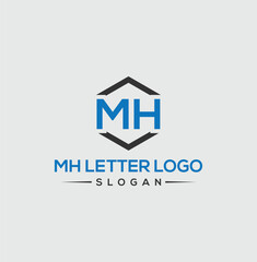 LETTER M AND H LOGO DESIGN. MODERN STYLE.