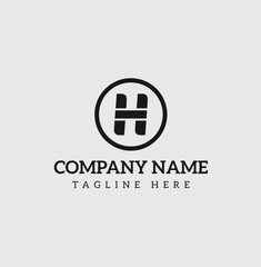 Square shape style letter H logo design. Premium Vector
