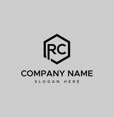 RC letter and icon logo design with vector templae