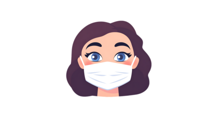 3D cartoon character with a friendly yellow face wearing a mask