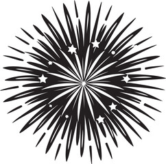 Vector image depicting a display of colorful fireworks lighting up the night sky, emphasizing celebration and joy