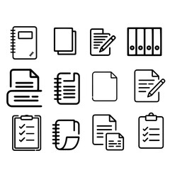 Simple Set of Document Related Vector Line Icons Contains icons such as contract notes archive blank pages and more